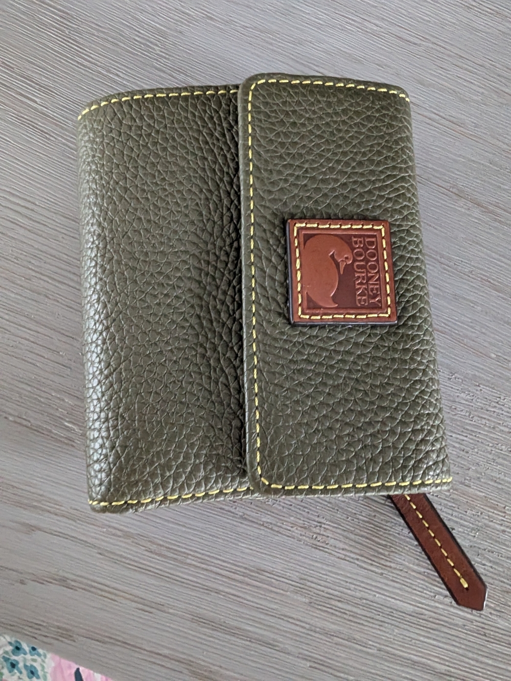 Dooney & Bourke Olive Pebbled Leather Wallet